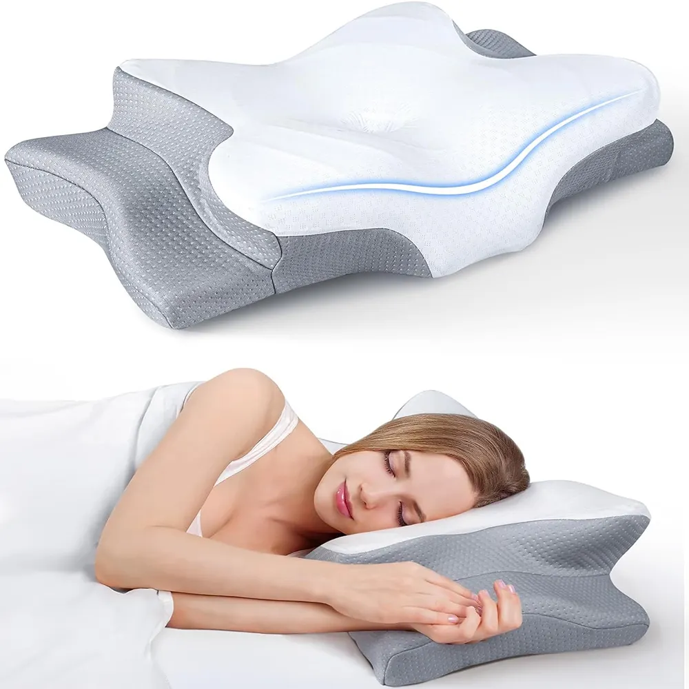 Adjustable Orthopedic Memory Foam Contour Pillow Modern Portable Design for Back Side Sleepers Cooling Features for Neck ComfortReorder rate 33%