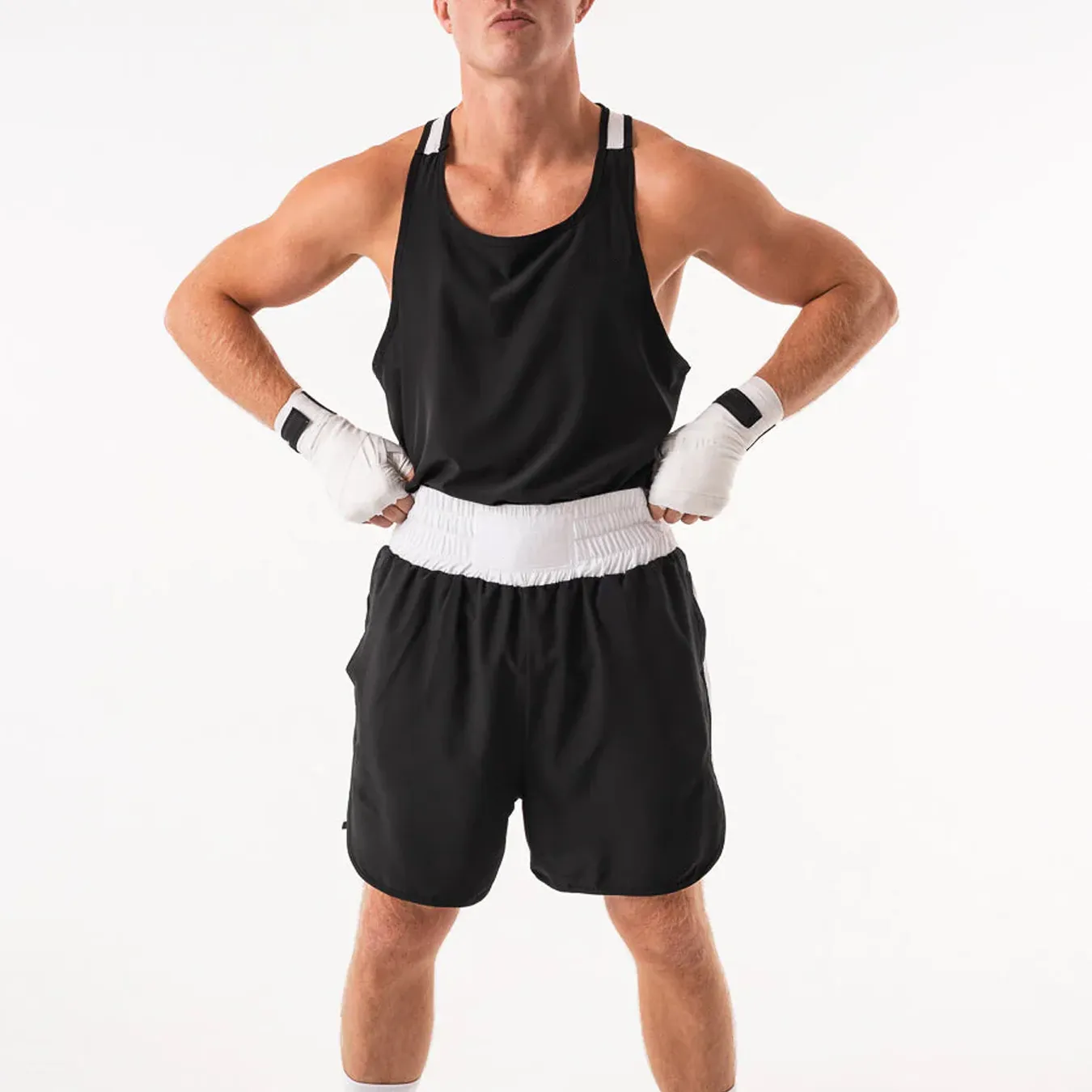 Adult Unisex Boxing Uniform Custom Martial Arts Wear Tank Top Shorts Polyester/Nylon Breathable 300g Durable Quick Dry