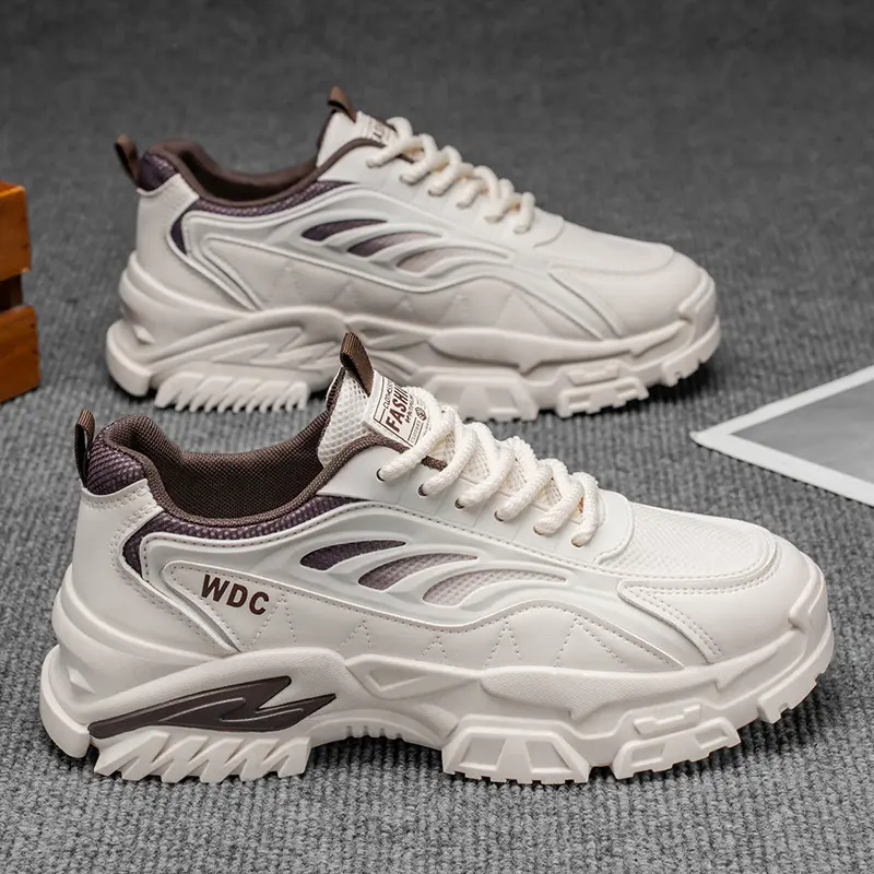 Autumn men's shoes, new breathable mesh sports , trendy and versatile thick-soled casual running clunky sneakers for men