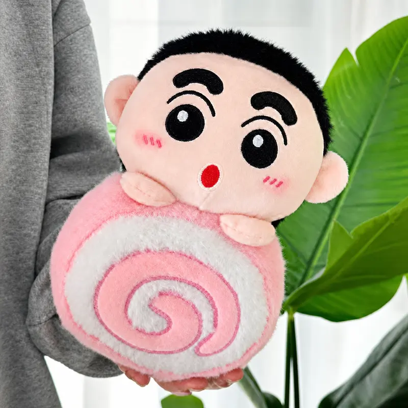 B2B Wholesale Crane Game Plush Toys Thick Short Plush Fabric Crayon Shin Chan Lollipop 8 Inch for Birthday Party Gift Toy