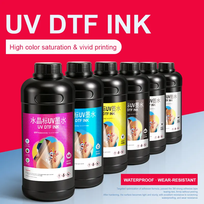 Best Selling 1000ML UV DTF Ink LED UV Ink for I3200/XP600 UV Printing Flatbed PrinterReorder rate 22%