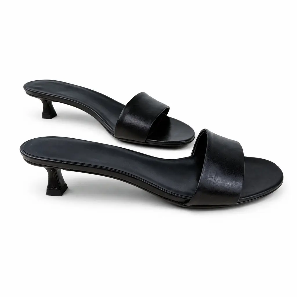 Birotzxiues Women Minimalist Single Strap Low Heel Mule Slides 2 Colors single strap mule low heel slide EUR Size 36-44