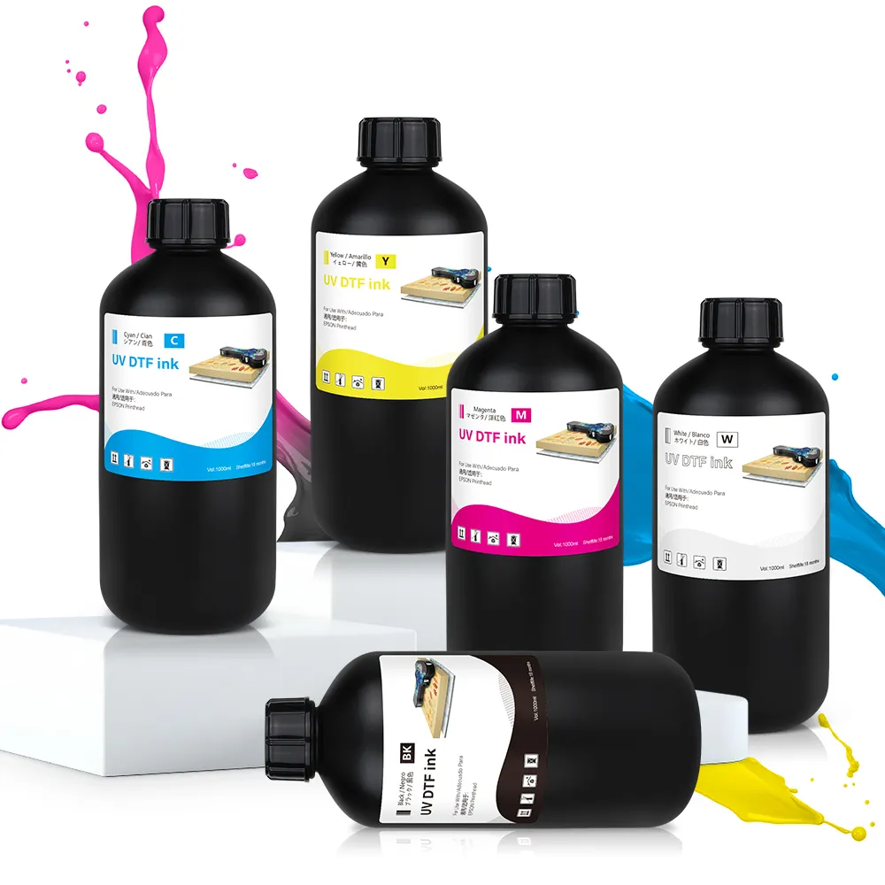 certified 1000ml DTF UV Flexible Ink TX800 XP600 I3200 Printer UV DTF Ink Varnish CMYKReorder rate 29%
