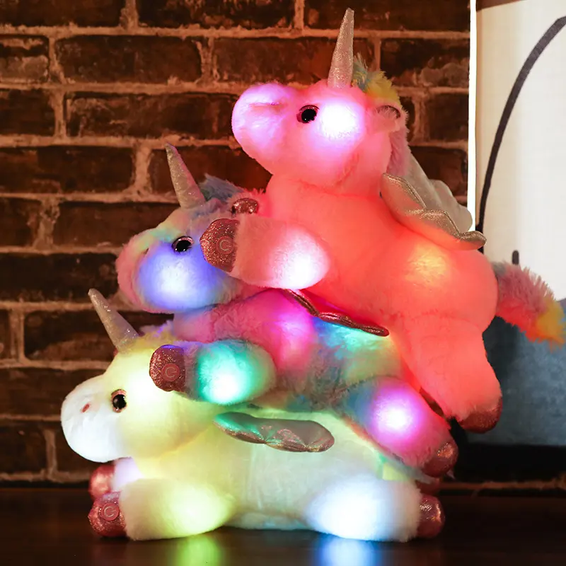 certified2019 Professional Customized Luminous Inflatable Unicorn Doll Pillow Soft Stuffed Rainbow Flying Horse Toy with PP FillingPKR 6,298 off shippingDelivery by 17 Dec