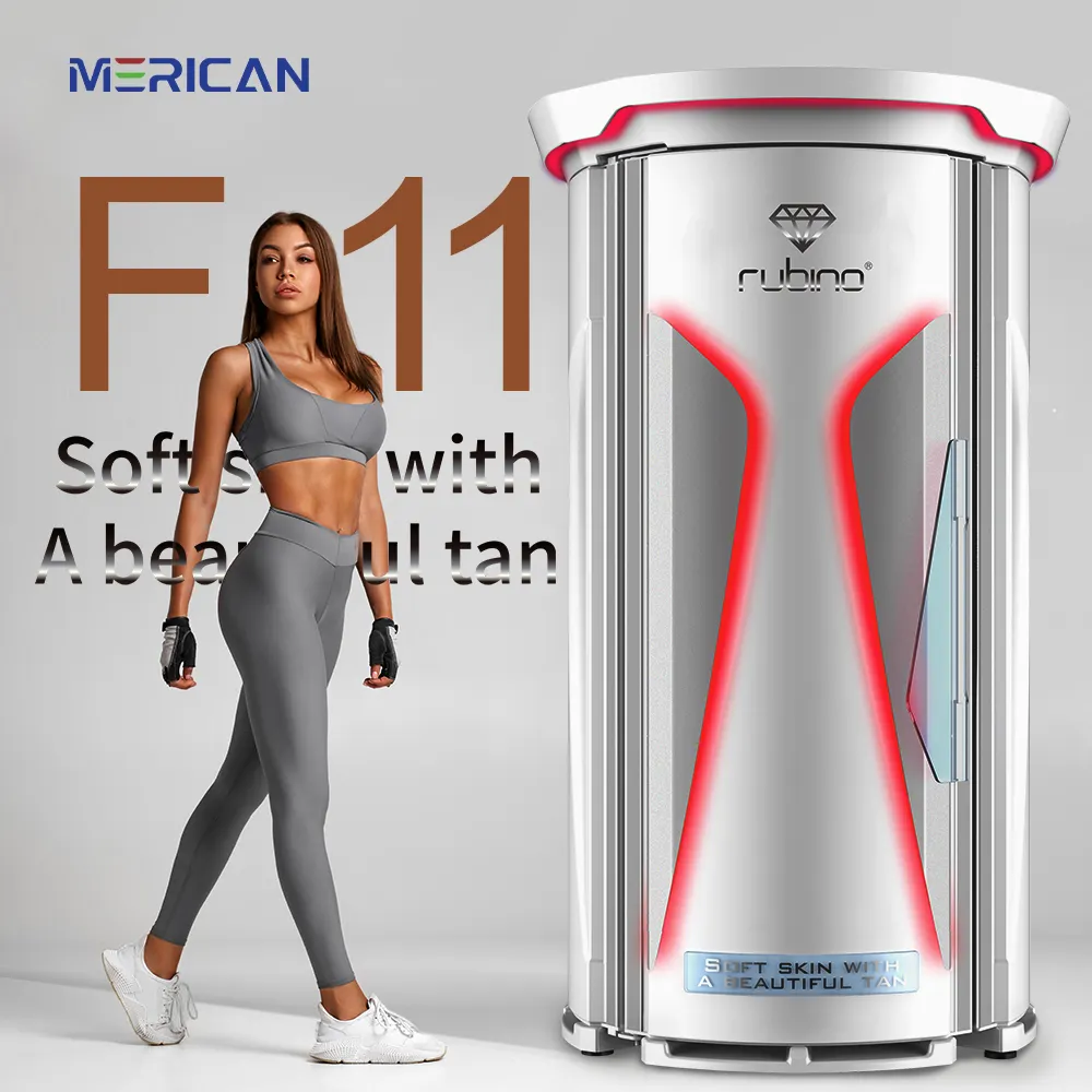 certifiedCheap Price High Quality Customized Tanning Machine Merican F11R Rubino Red Light UV Lamp Stand up Solarium Tanning BedsReorder rate 28%