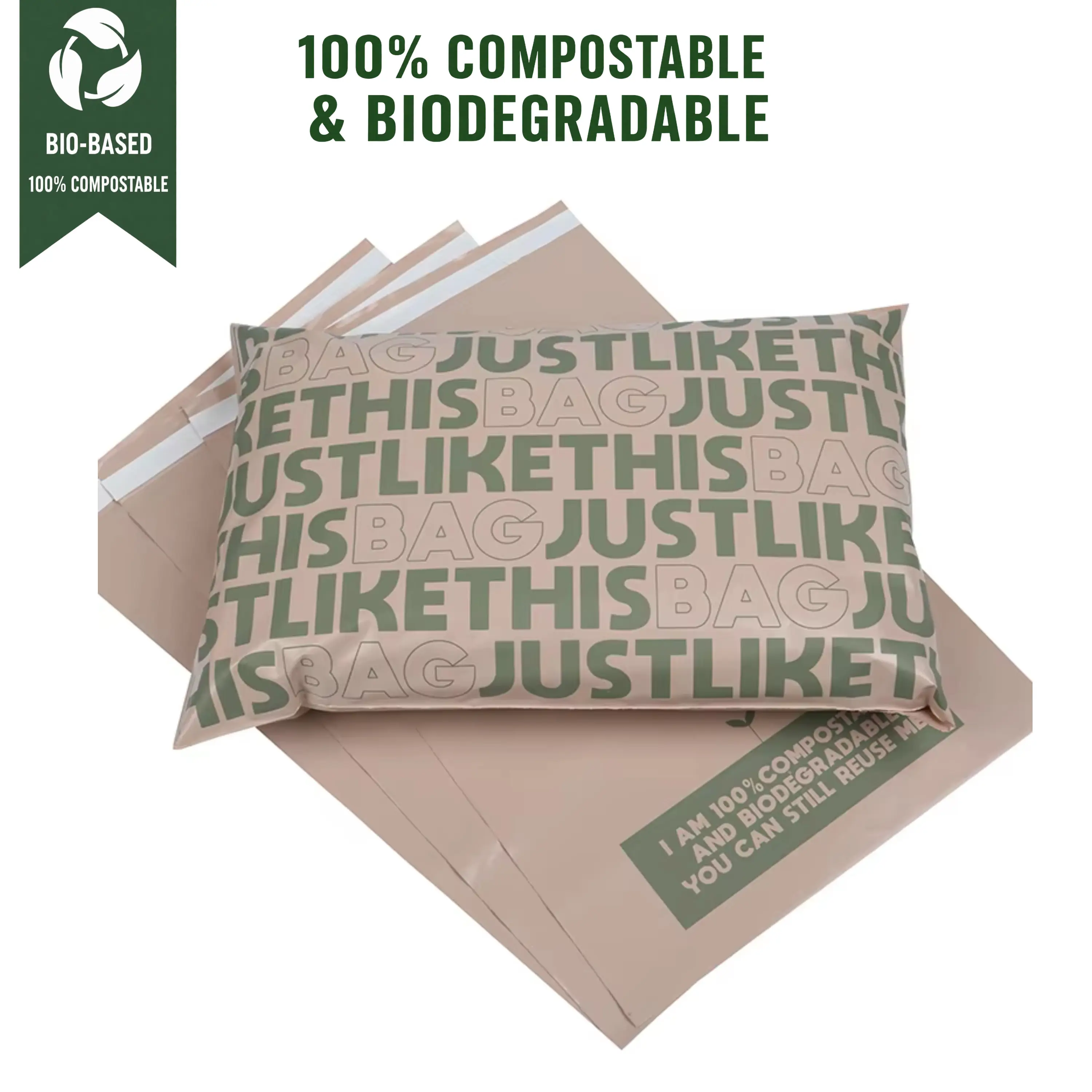 certifiedCustom Design Eco-friendly PLA PBAT Biodegradable Mailers Shipping Envelopes Compostable Mailing Bag for ClothingReorder rate 36%