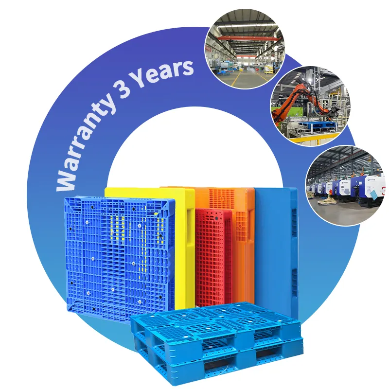 certifiedHeavy Duty Three Skids Euro Standard 4-Way Entry Single Face Stackable Hygienic Smooth Surface Plastic PalletReorder rate 19%