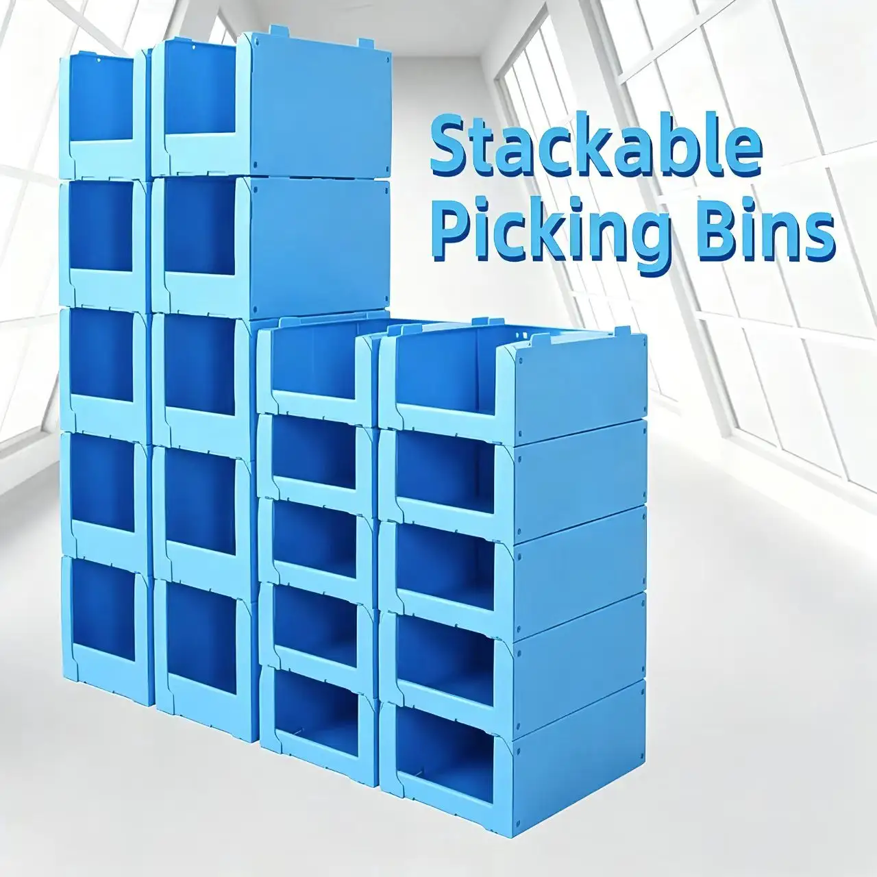 CORRUONE Custom PP Corrugated Board Boxes For Warehouse Shelves Stackable Plastic Storage Order Picking Bins180-day lowest prices