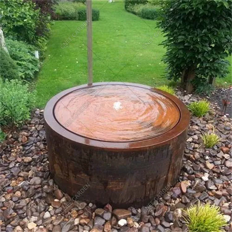 Corten Steel Modern Luxury Water Table Customizable Outdoor Garden Water Feature Artificial Waterfall Fountain Pond Yard