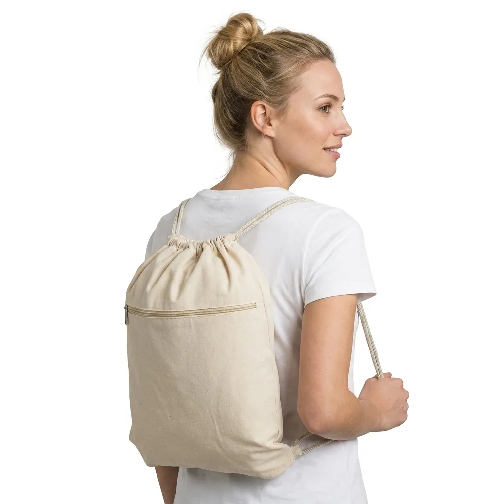 Custom LOGO Print Cotton Canvas Fashion Unisex Drawstring Bag Organic White Gift Package Small Large StorageReorder rate 29%