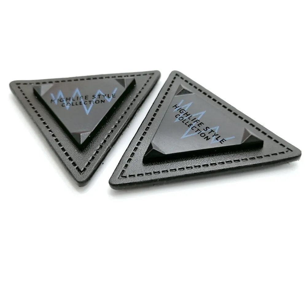 Custom Logo Printed Embossed Leather Labels For Clothing Hats & Handbags-Anti Silver No Fold