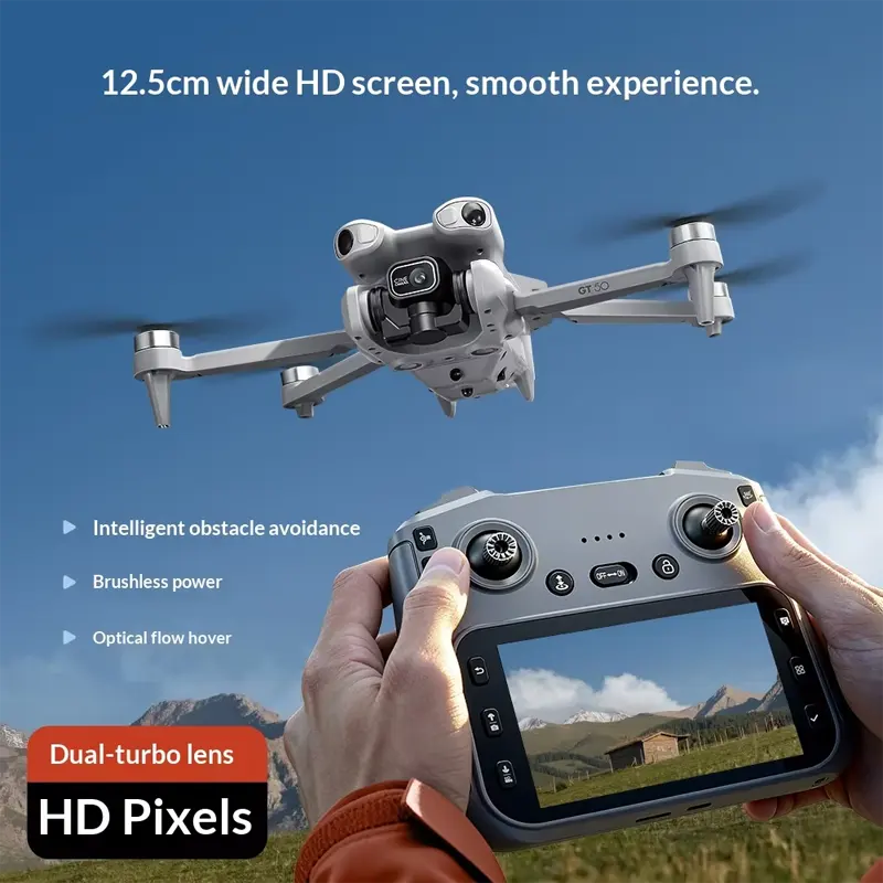 GT50 Pro Brushless Quadcopter 360 Obstacle Avoidance 4K UHD Wi-Fi Remote Control Outdoor Beginner-Friendly Plastic Kids Toy