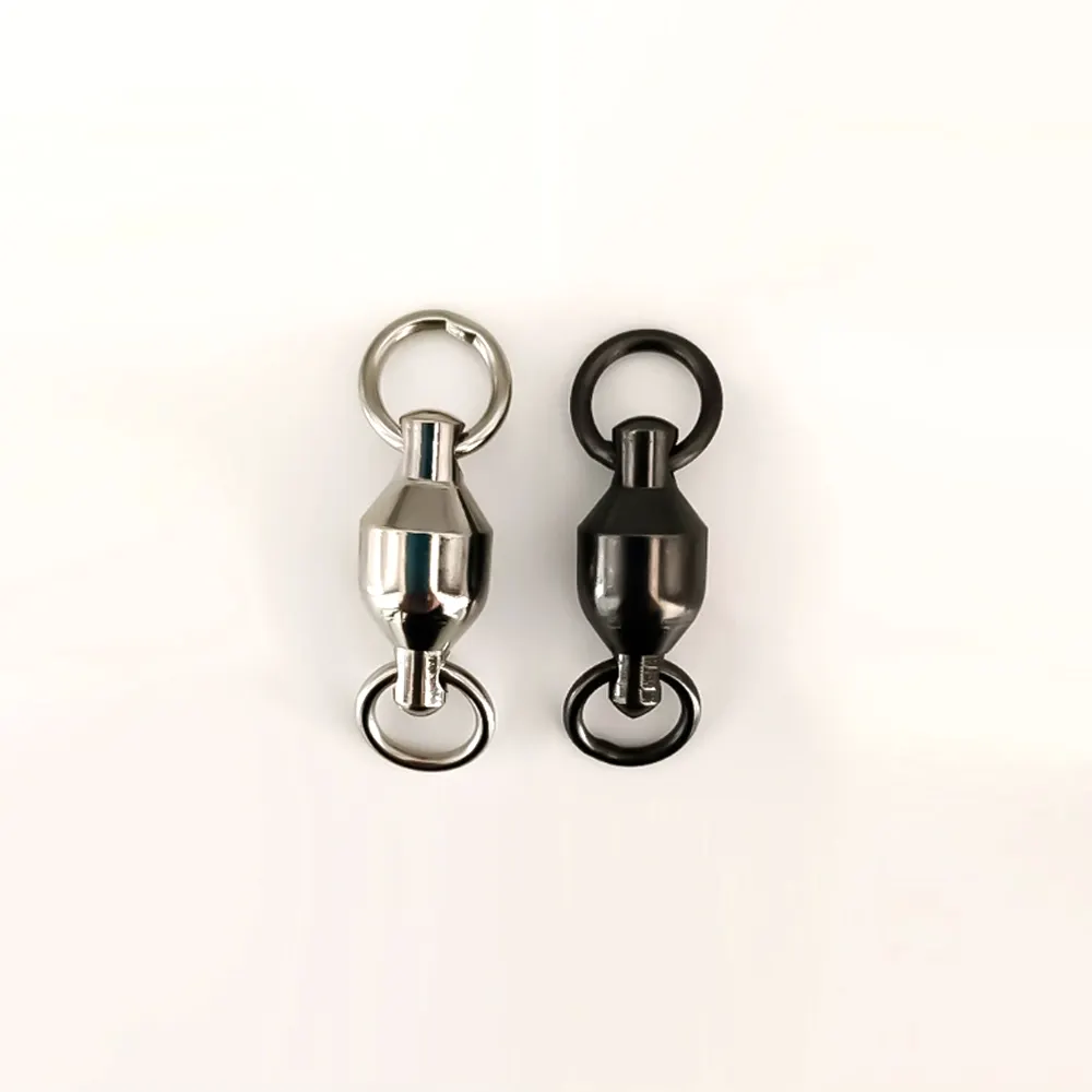 Haikewei High Tensile Copper Ball Bearing Swivels Corrosion Resistant Solid Welded Rings for Heavy Duty Fishing