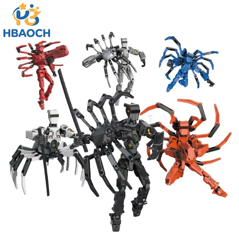 HBAOCH Children's Imagination Fun Male Female Multi Form Transformation Spider Man DIY Assembly Joint Man Toy Set