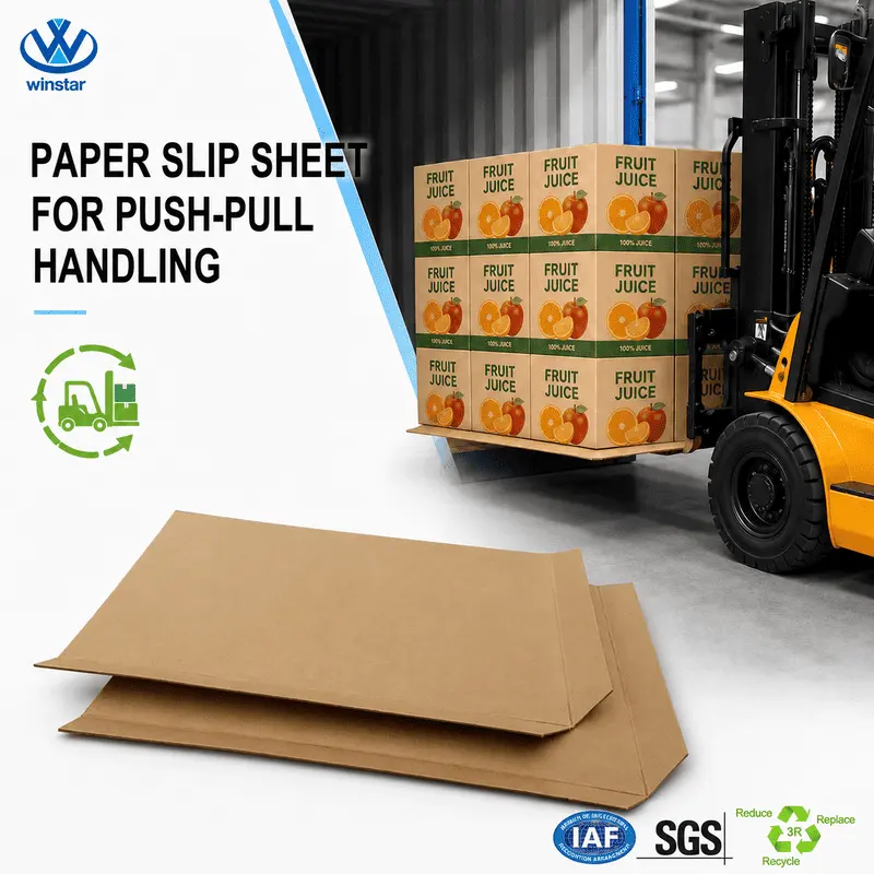 Heavy-Duty High Dynamic Load Capacity Stability Cost-effective Double Faced 4-Way Entry 0.6-1.5mm Kraft Paper Slip Pallets