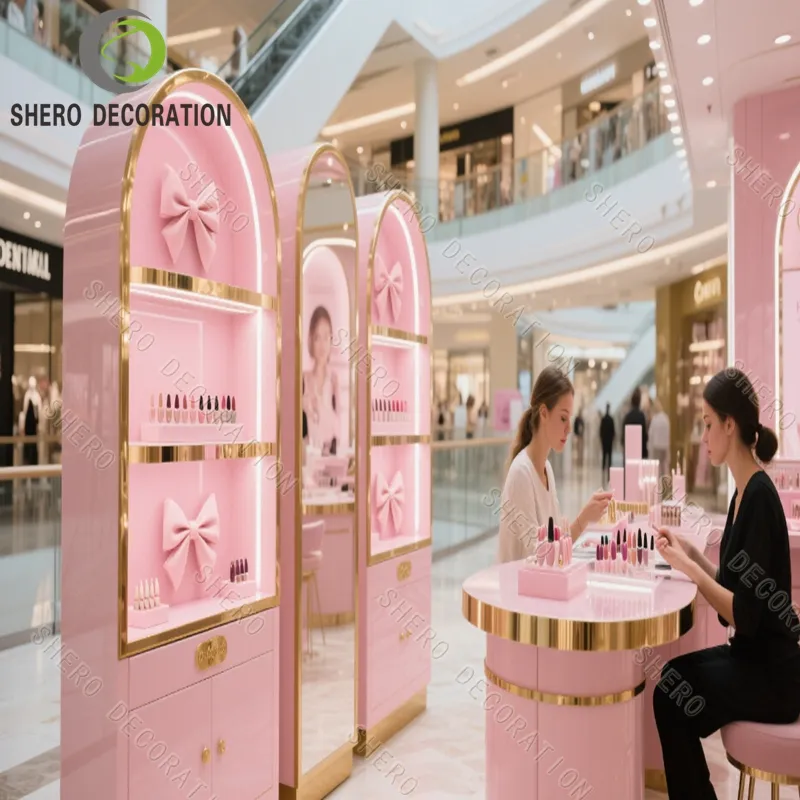 Luxury Nail Bar Station For Salon Custom Color Design Nail Table Kiosk