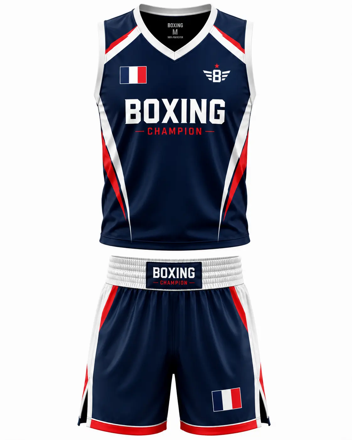 Men's MMA Boxing Training Jersey T-Shirt and Five Point Shorts Set Breathable Nylon Material Adult Size All Seasons Custom Brand