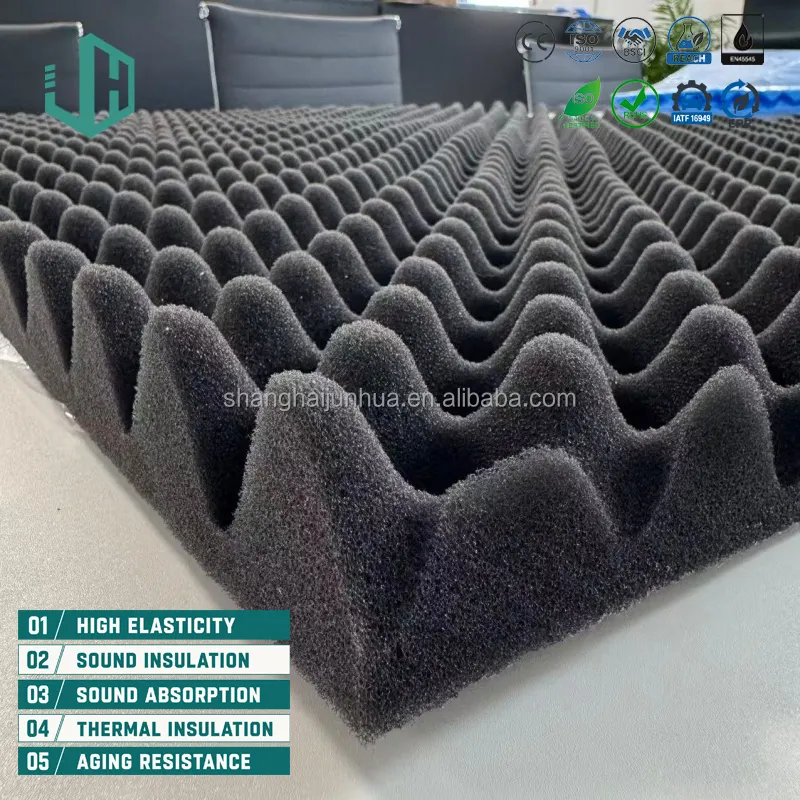 Modern Convoluted Polyurethane Acoustic Foam Panels Egg Crate Sound Absorbing For Studio Home & Hotel KTV Music 3-Year WarrantyReorder rate 29%