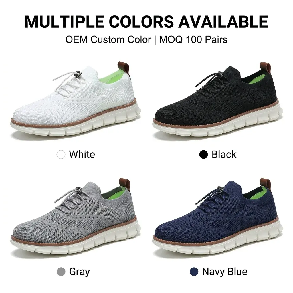 Multi-color Options Men Mesh Business Casual Footwear Wholesale Large Size Light Wear-resistant Daily Walking ShoesReorder rate 50%