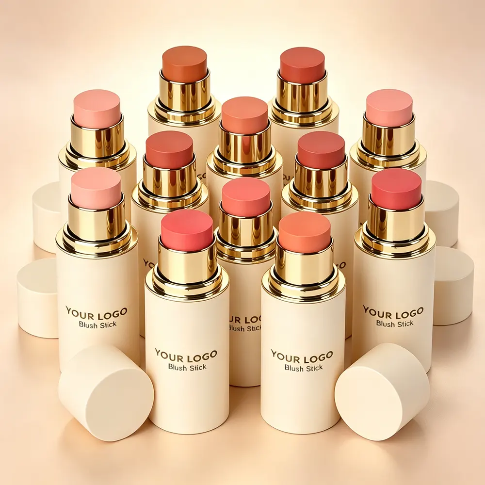 New Luxury Vegan Waterproof Stick Blushers Red Cream Blush Stick Private Label Long Lasting Dewy Natural Makeup Contour CreamReorder rate 16%