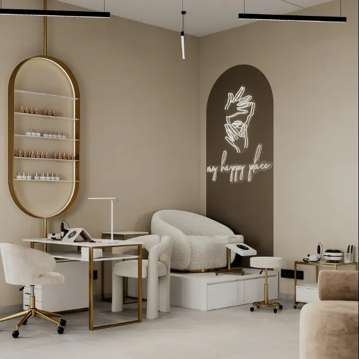 New Nail Salon Furniture Luxury Pedicure Chairs White Platform Massaging Manicure Pedicure Chair Foot Spa