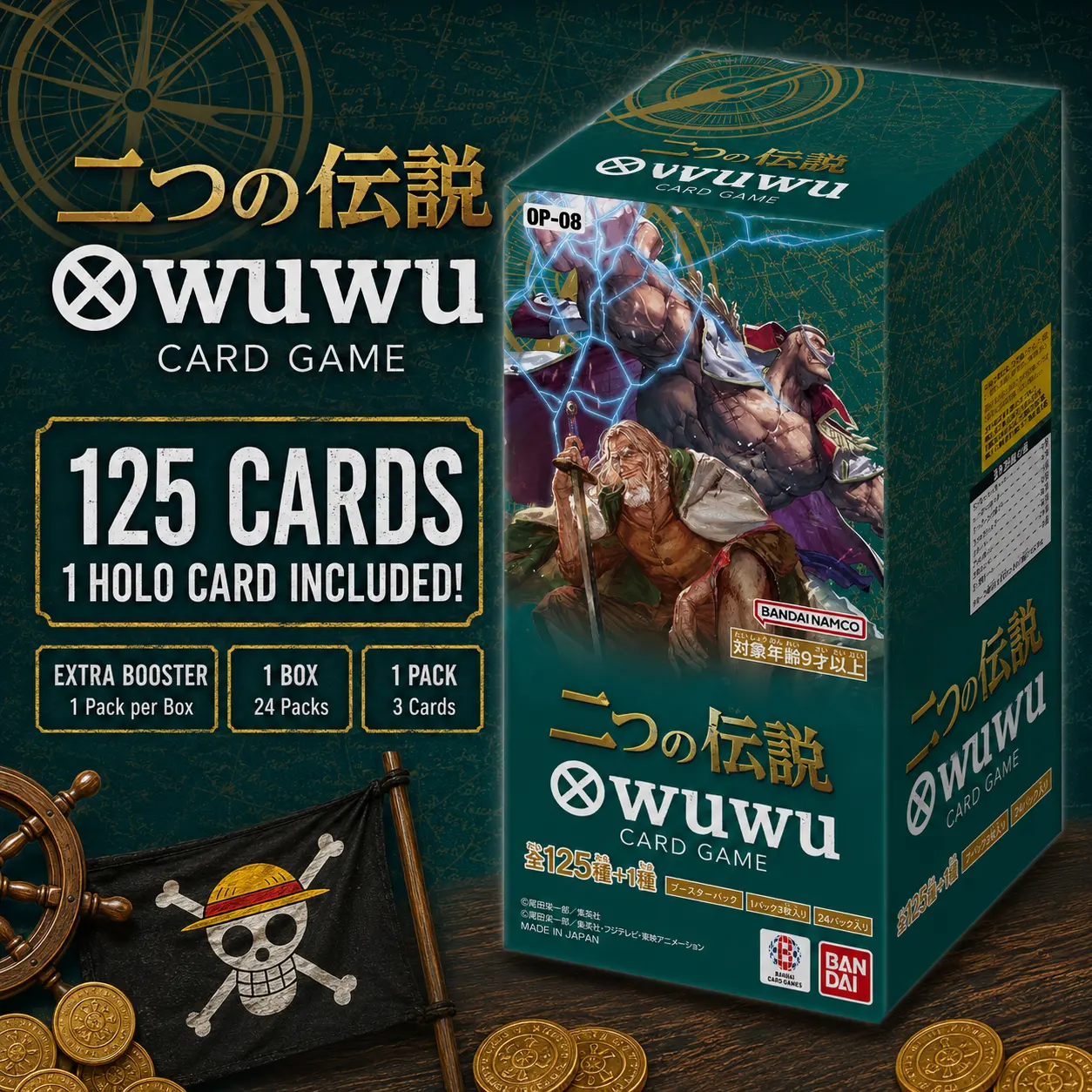Official JPS Ver 100% Original TCG OP8 ONES PIECED Two Legends Booster Box Anime Collection SSR Game Trading CardsReorder rate 30%