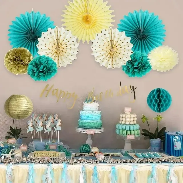 Paper Honeycomb Fan Decorations Tissue Pom Poms Boho Pastel Party Wedding Backdrop For Event PlannersReorder rate 45%
