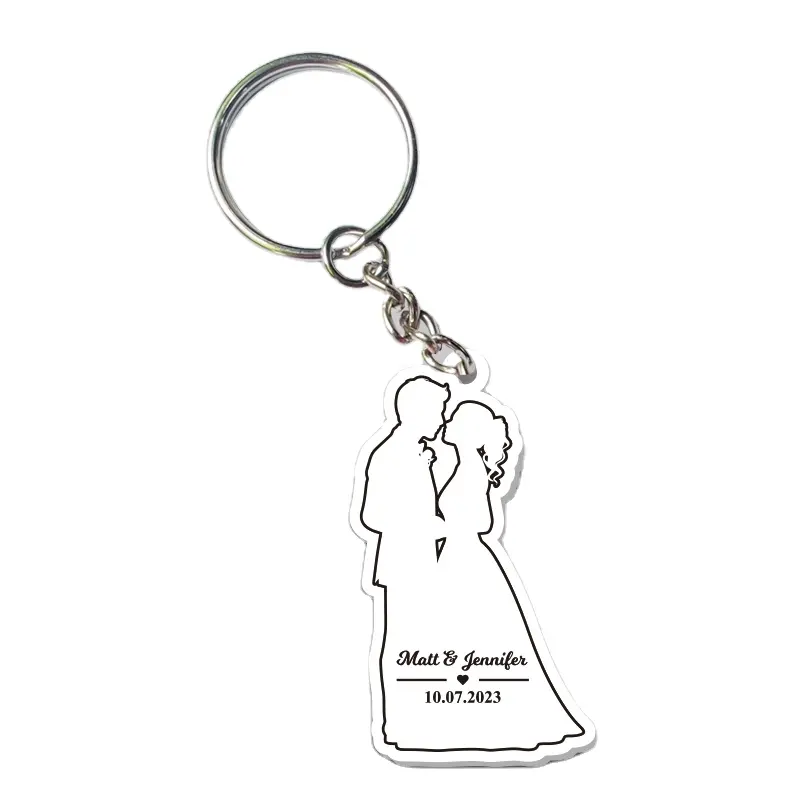Personalize White 100 Custom Small Gift Wedding Souvenir Favors Key Ring for Guest Fan