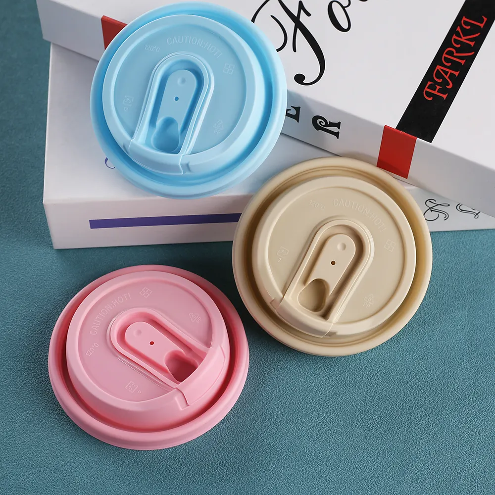 Pink 90mm Disposable Cup Lids Leak Proof Heat-Resistant Food-Grade PP for Milk Tea Coffee Takeaway Cups Wholesale