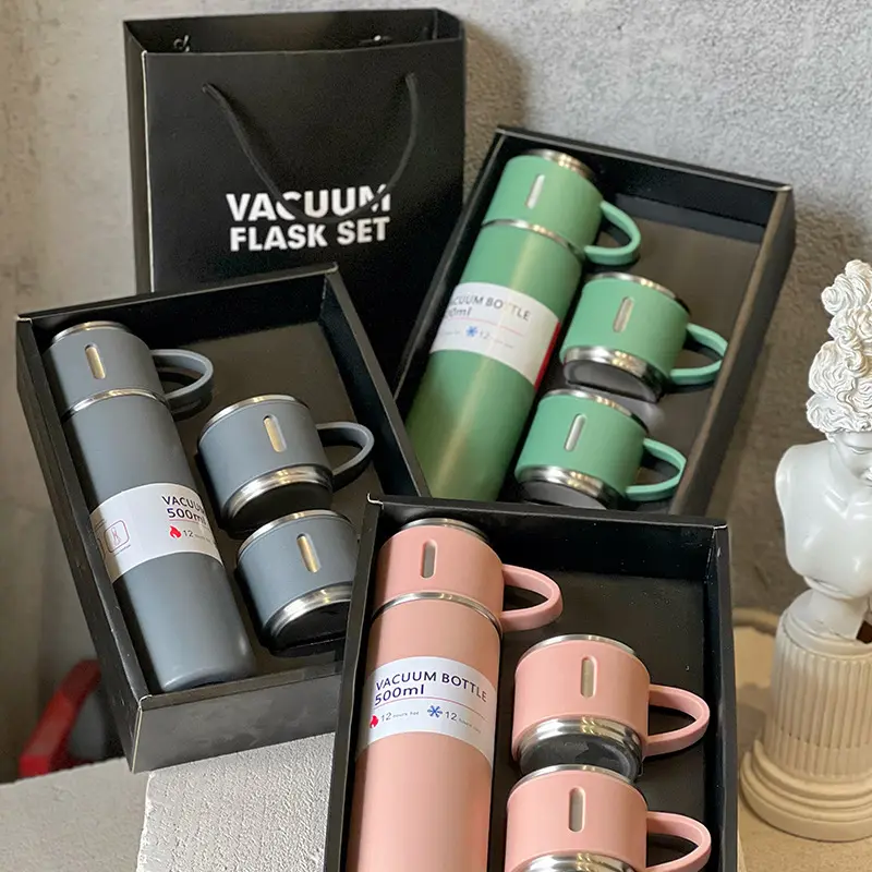 Promotion Corporate Business Stainless Steel Vacuum Flask Thermos Mug Gift SetReorder rate 18%
