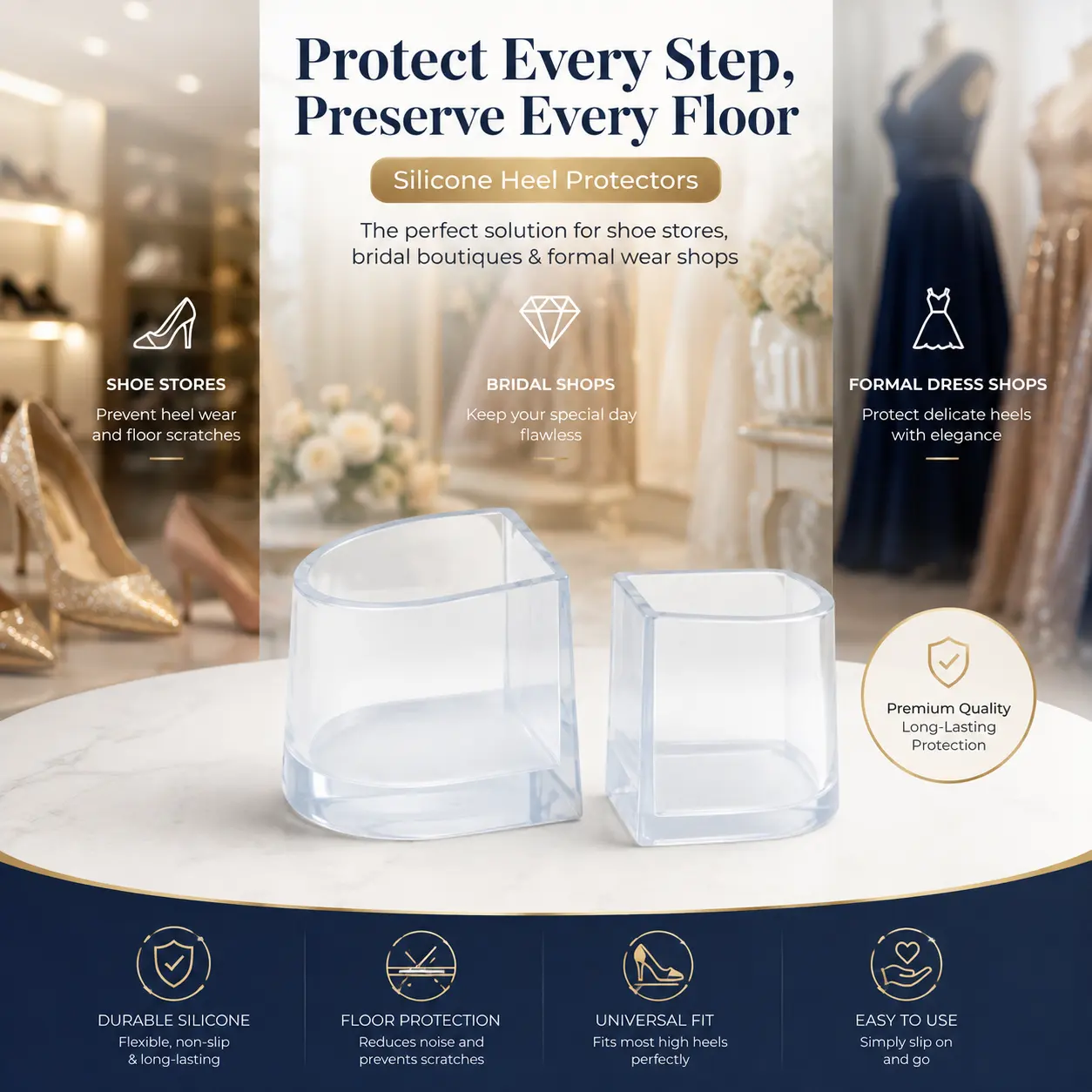 PVC U-shaped Latin Betty Dance Shoes Protective Wear-resistant Anti-slip and Shock-absorbing High Heel Cover TPU Protector Caps
