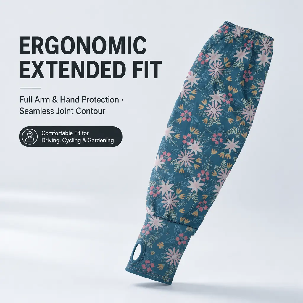 Running Polyester Cooling Arm Sleeves Floral Print Moisture Wicking UV Protection Arm Warmer for Marathon