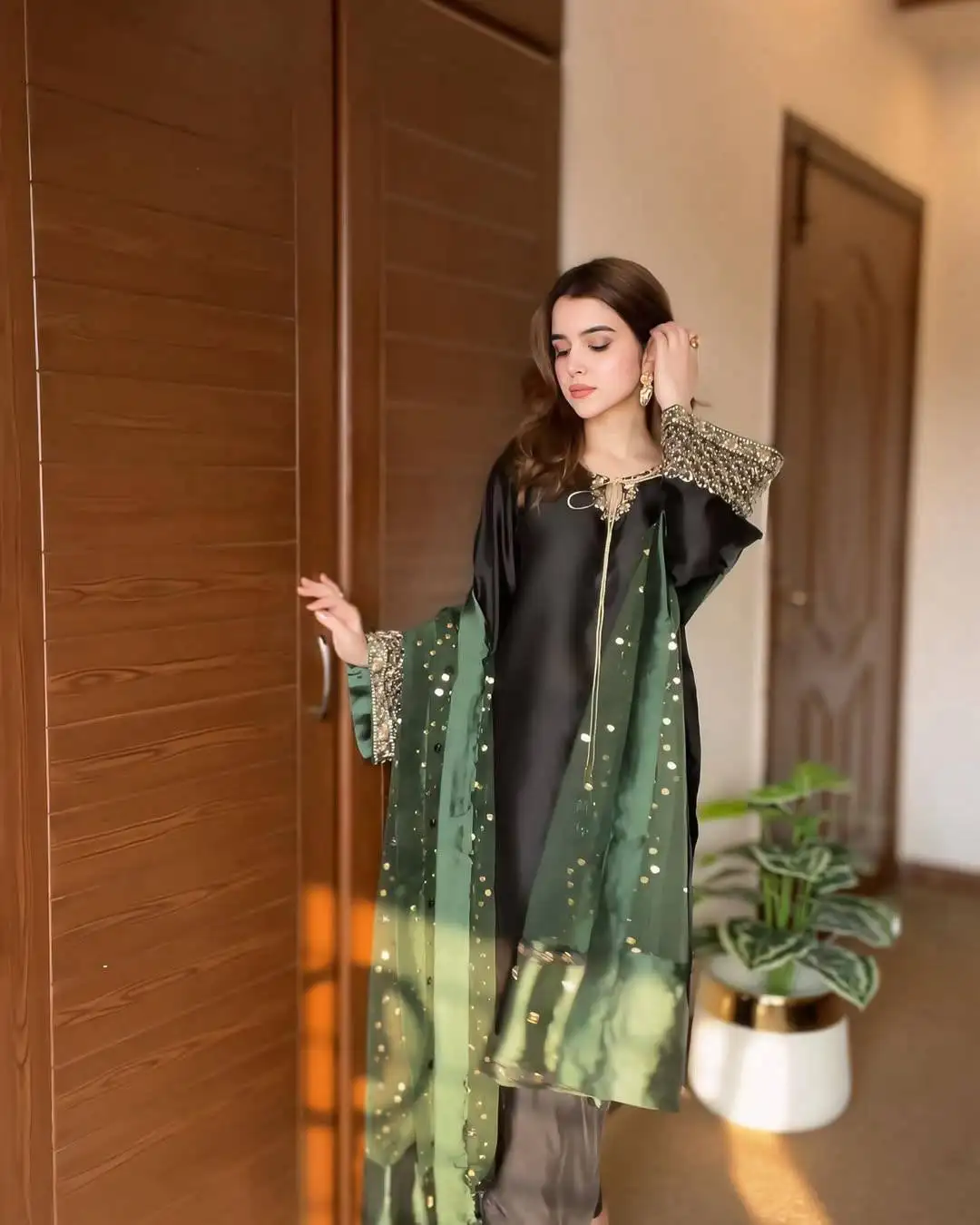 Salwar Kameez Churidar Pyjama Women Indian Ethnic Modern Party Dress Punjabi Stitching Crepe Silk Suit Embossed Quick Dry180-day lowest prices