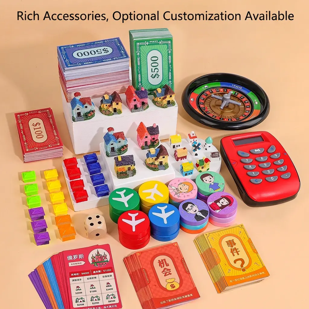 Silicone Back Board Game Carpet Two in One Flying Chess Rich Man Family Kids Strategy Game