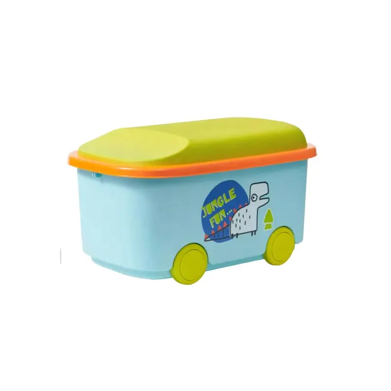Toy Storage Box with Wheels, Student Stationery Plastic Organizer, Children's Building Blocks Snack Hand-held Storage Box