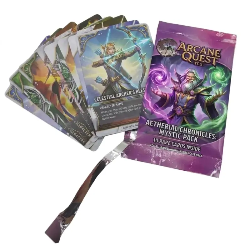 Trading Game Cards Holographic Foil Glossy Varnishing Trading Cards With Foil Bag Anime Cards Customized Print