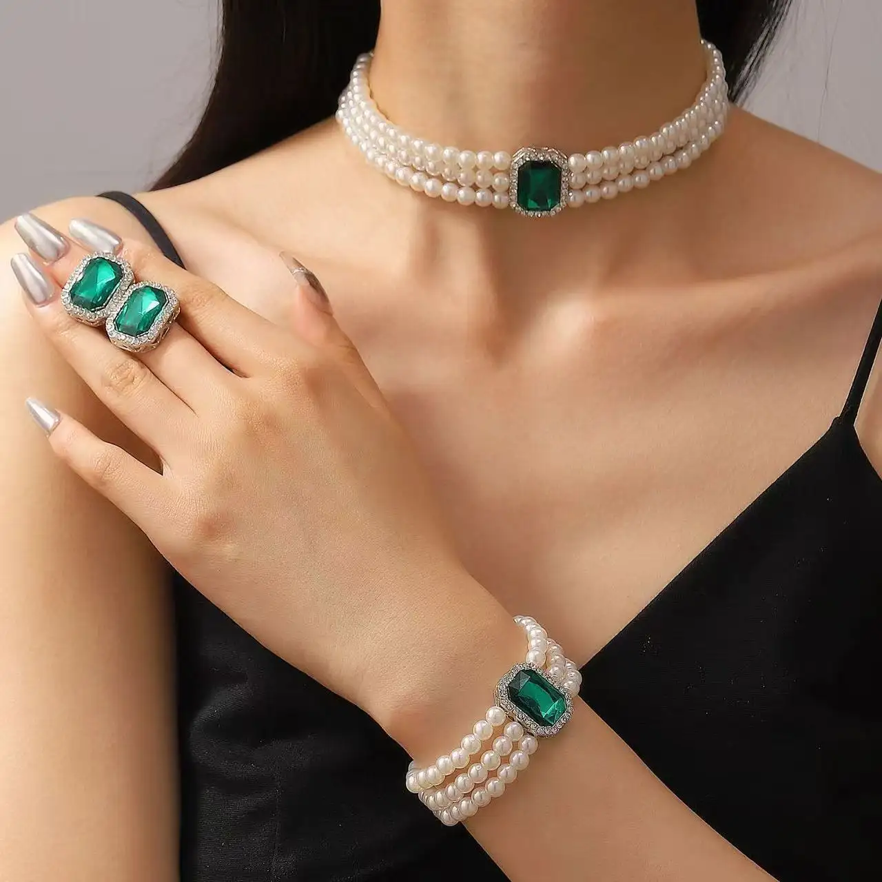 Trendy Vintage Fashion Accessories Kundan Pearl Chokers Necklaces Bridal Jewelry Set for Women with ZirconReorder rate 25%