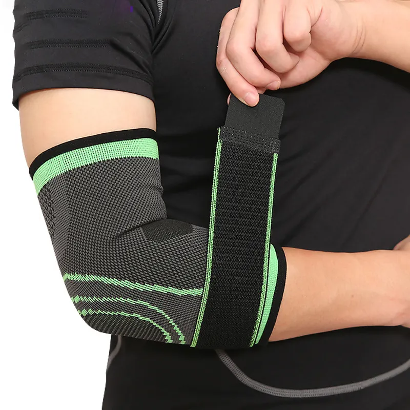 Umicca Adjustable Fitness Breathable Sweat Knitted Bandage Elastic Arm Elbow Pads Sleeve Protector Men Elbow Pads Brace SupportReorder rate 25%