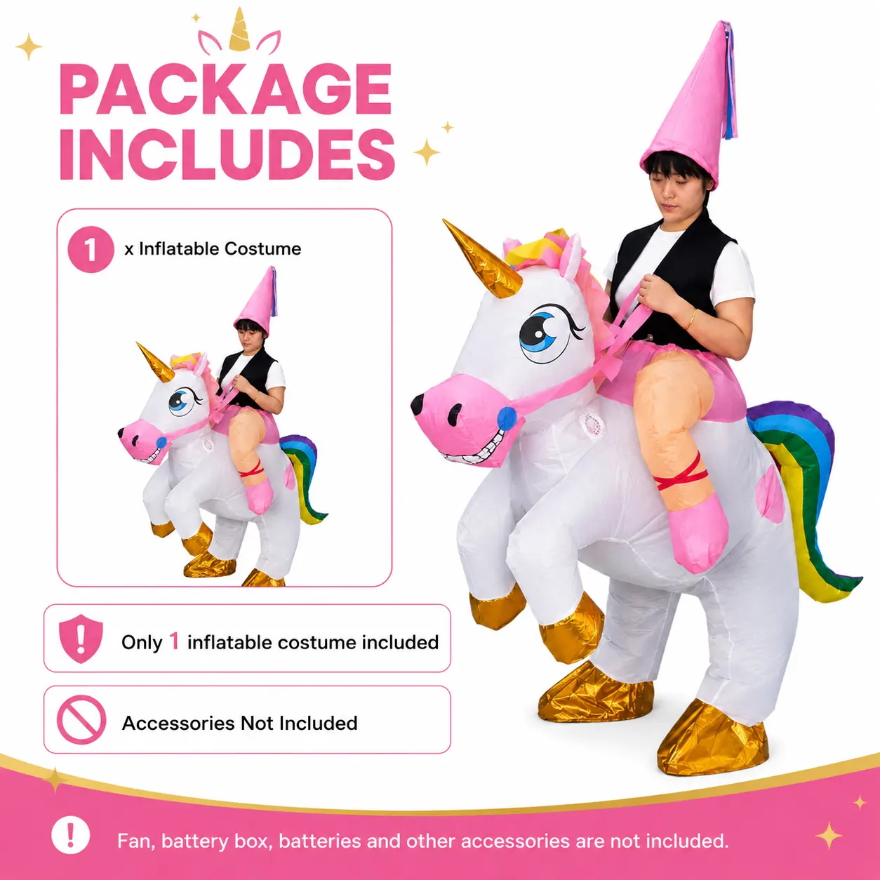 Unicorn Inflatable Waterproof Durable Adult Outdoor 2.4M Halloween Outfit Stage Costume Concert Cheer Team Activity Direct