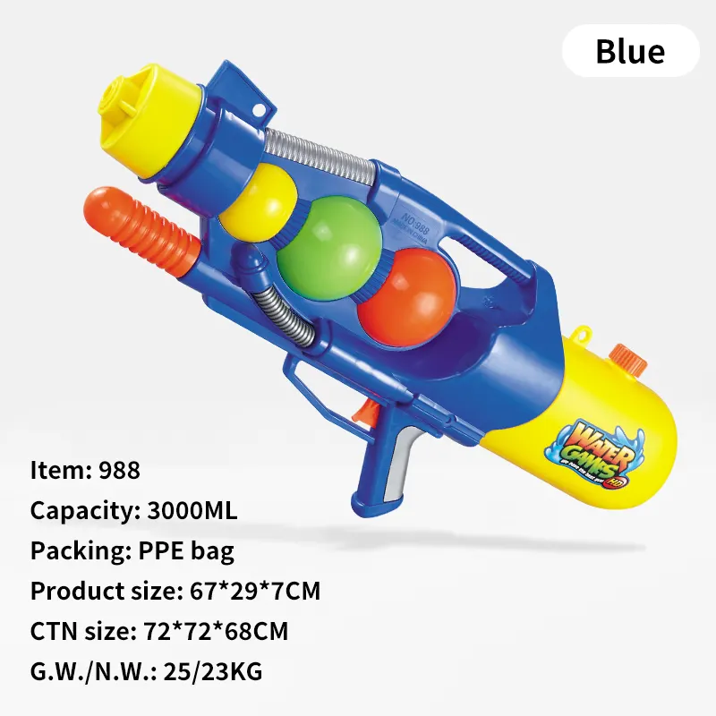 Water Gun 3000ML Manual Pump Plastic Toy Blue Model 988 Guns Toy Long Range Air Pressure Pump Water Bomb Toy Gun for Boys GirlsReorder rate 21%