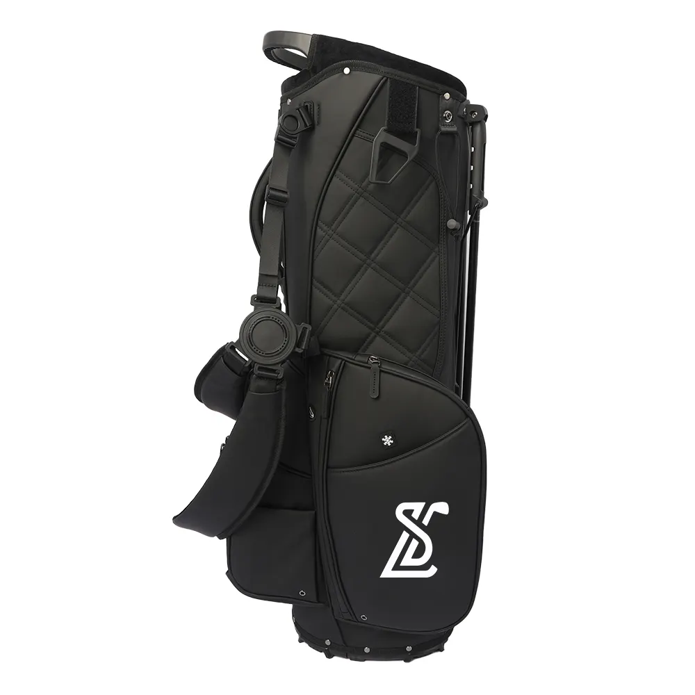 Waterproof PU Leather Portable Double Shoulder Strap Golf Bag Durable Golf Stand Bag With 14 Dividers