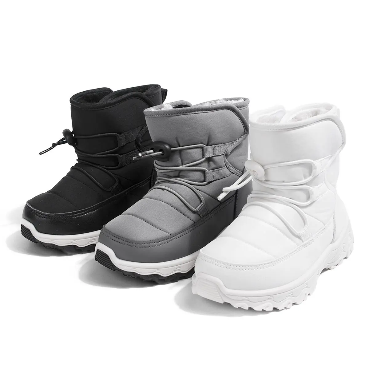 Wholesale Customized Winter New Cold Stick Warm Children's Boots ,Hook Loop Closure Anti-Slippery Plush Lined Soft Soled OutdoorReorder rate 45%