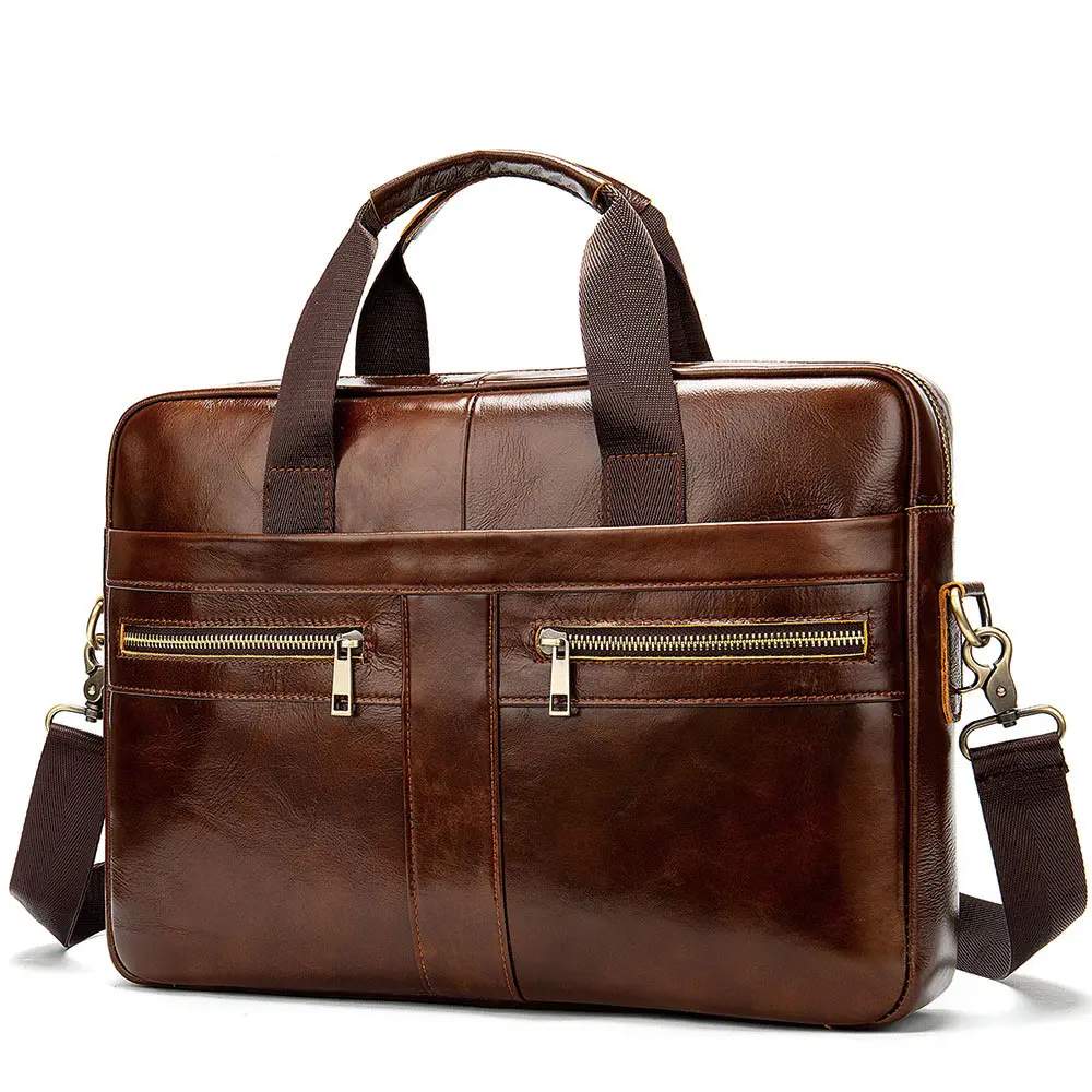 Wholesale Genuine Leather Briefcase Fashionable Man Bag Business Laptop Bag