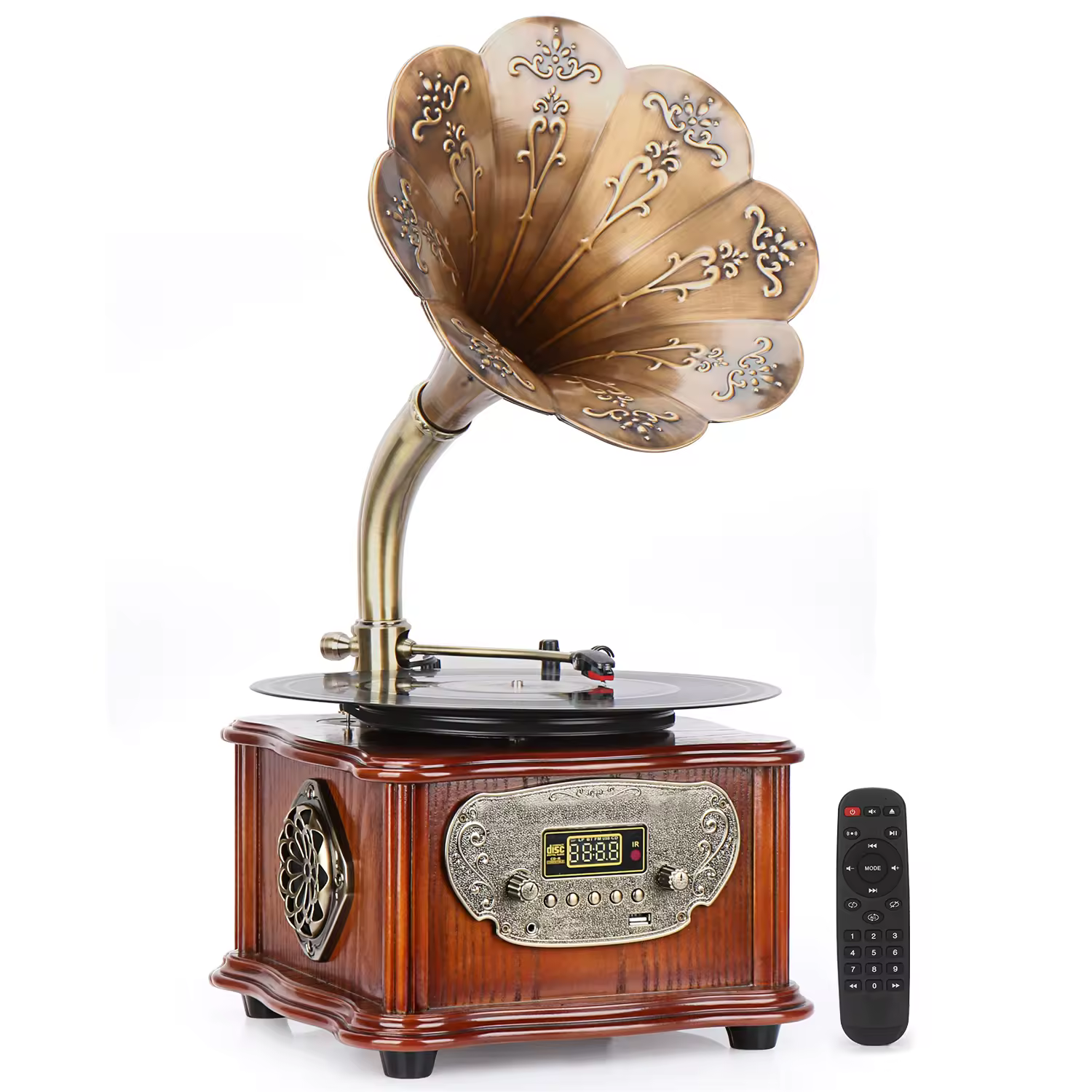 Professional Home Audio Music System Fm Radio Retro Gramophone Vinyl Lp Cd Turntable Record Phonograph Recorder Player