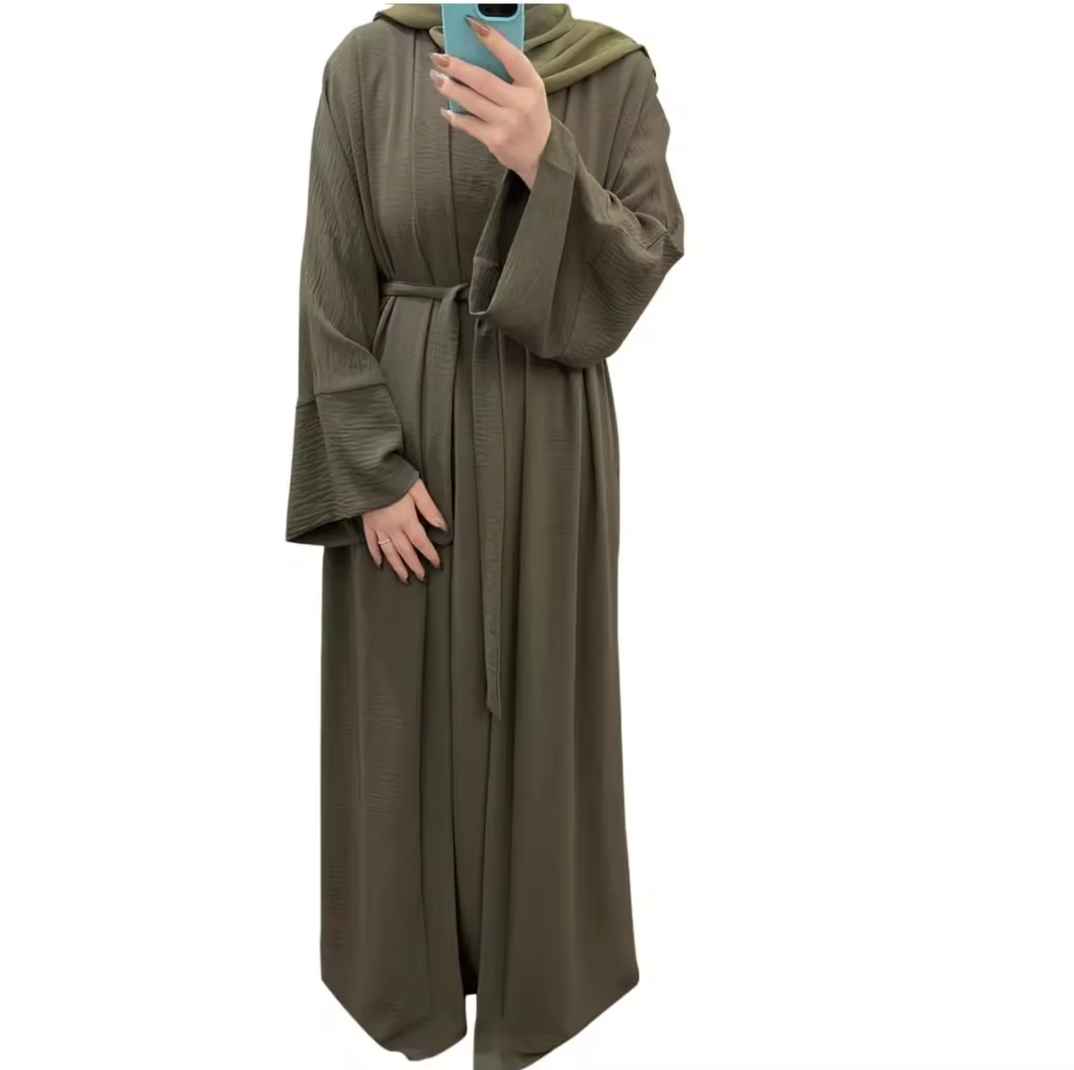 Solid Color Burqa Latest Model Muslim Islamic Clothing Best Seller Dubai Double Layer Floor Length Long Sleeve CustomizableReorder rate 20%