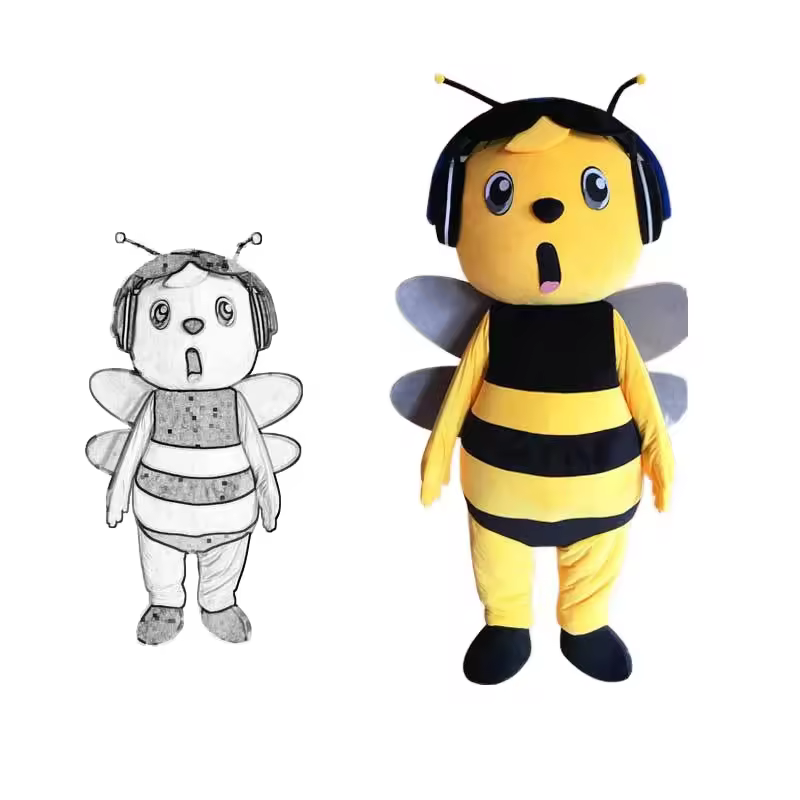 Uyeah MOQ 1 PC Hot Sale Cartoon Bee Mascot Animal Adult Walking Plush Characters Maya Bee Mascot Costume for AdultsReorder rate 32%