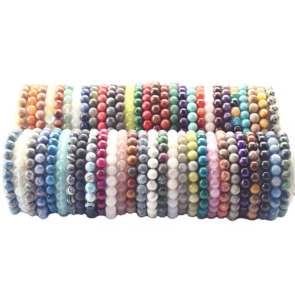 Wholesale Jewelry For Women Men Natural Stone Quartz Crystal Bead Bracelets 6mm 8mm 10mm Agate Beads Handmade Gemstone BraceletsPKR 6,298 off shippingDelivery by 11 DecReorder rate 20%