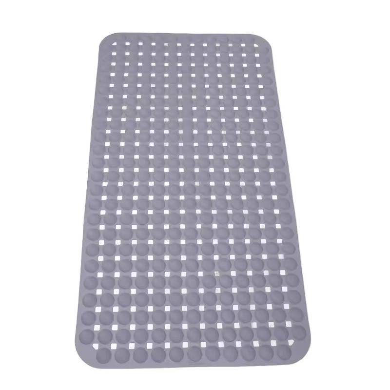YIJU PVC Bath Tub Shower Mat Non Slip Floor Liner with Suction Cups Drain Holes Durable Antibacterial for Bathroom